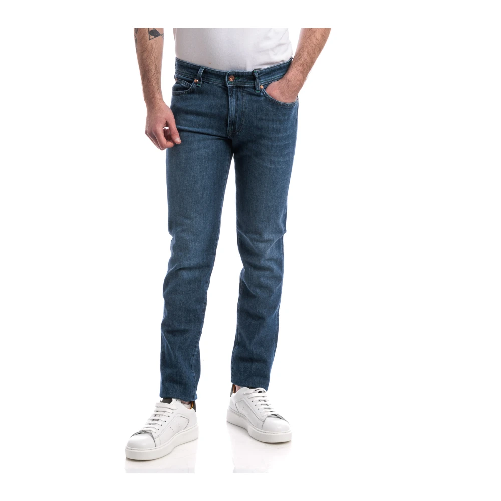 Roy Roger's Vintage Stone Denim Stretch Jeans Blue Heren