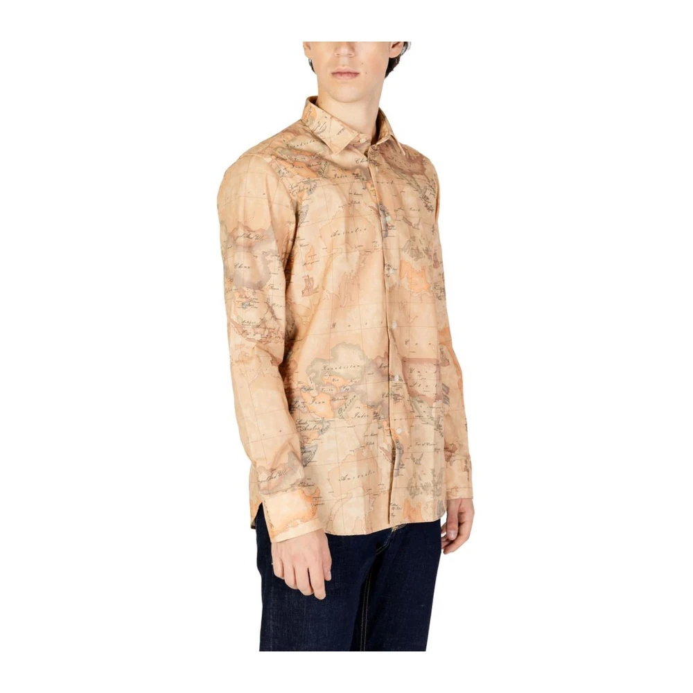 Alviero Martini 1a Classe Klassieke Beige Polyester Shirt Beige Heren