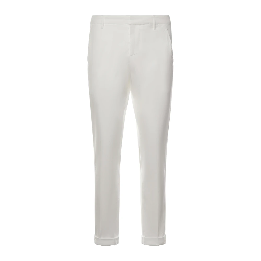 Dondup Men's White Slim-Fit Trousers, W35, Gaubert Trousers