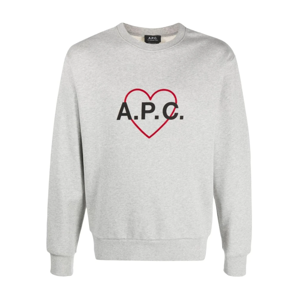 A.p.c. Hart Logo Sweatshirt Gray Dames