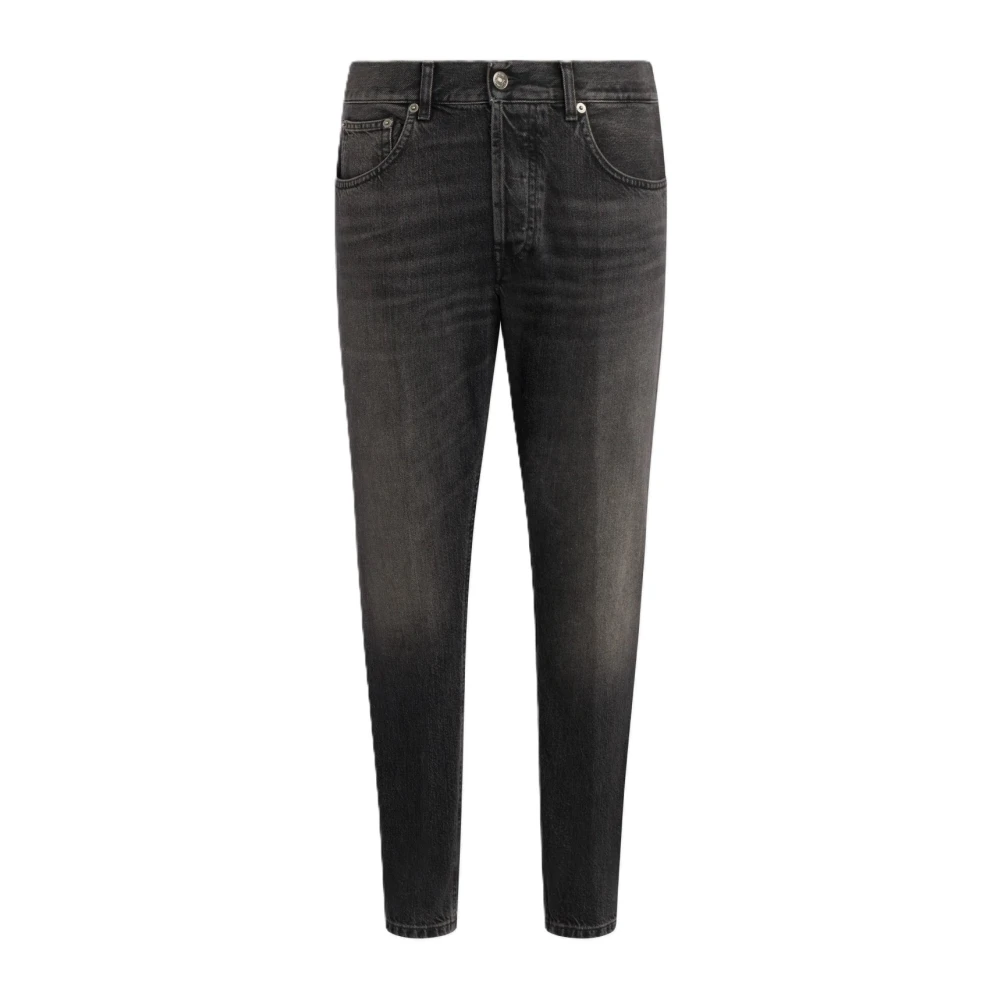 Dondup Men's Black Slim Fit Jeans, W33, Dian Trousers