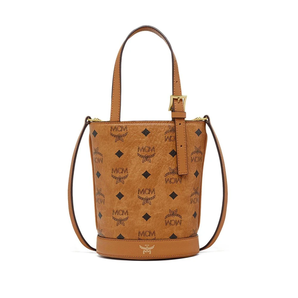 MCM Aren Schoudertas in Visetos Brown Dames