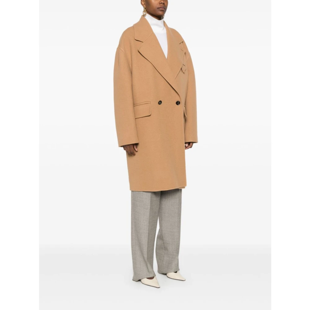 Bottega Veneta Bruine Dubbelzijdige Jas Brown Dames
