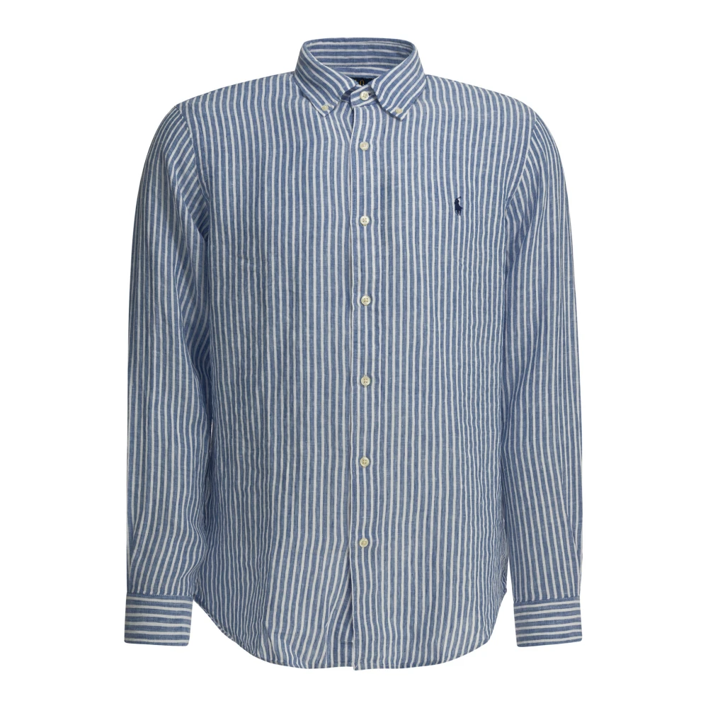 Polo Ralph Lauren Men's Blue Striped Linen Shirt