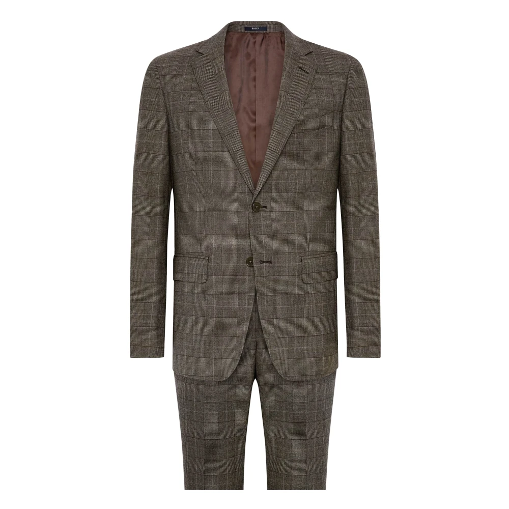 Boggi Milano Prince of Wales wollen blend pak Style Bruxelles Brown Heren