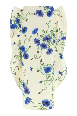 Floral Ruffled Midi Skirt