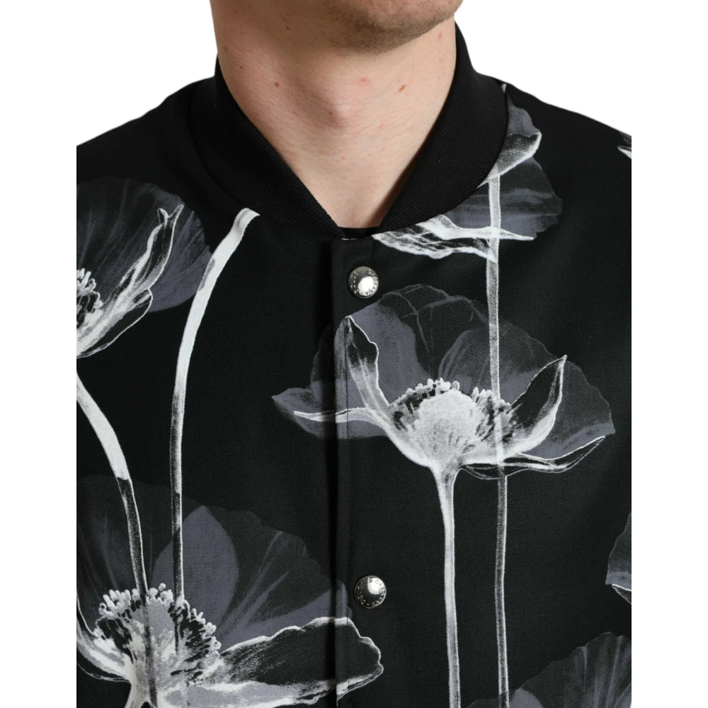 Dolce & Gabbana Elegante Bloemenbomberjack Black Heren