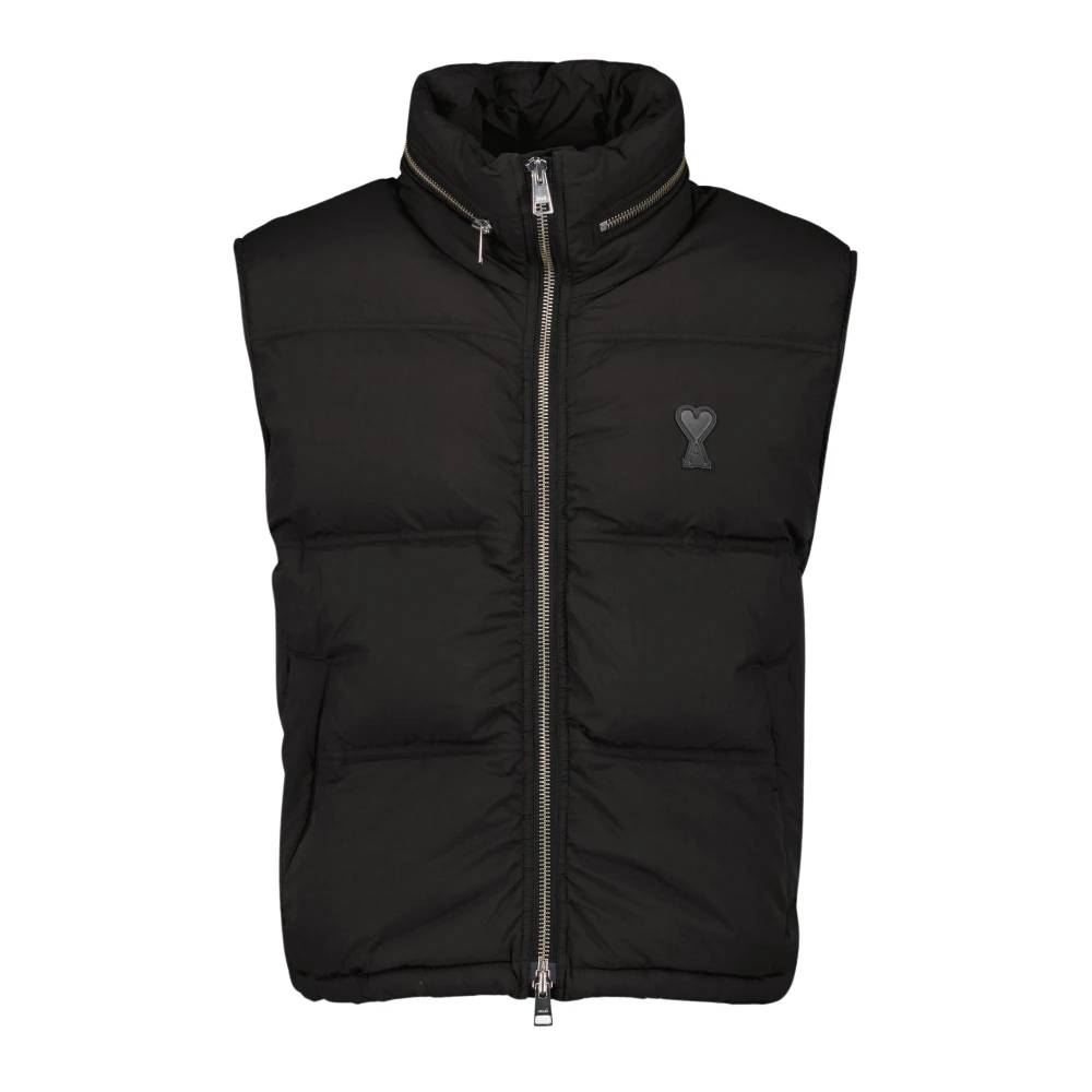 Ami Paris Zwarte jas voor mannen Aw24 Black Heren