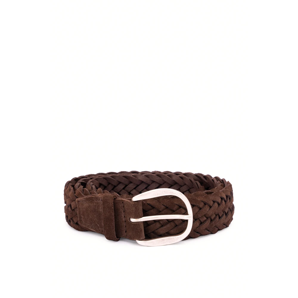 Orciani Bruin Gevlochten Suède Riem Brown Unisex