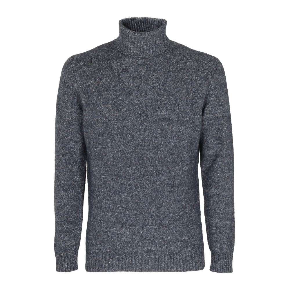 Kangra Alpaca Wol Trui Dolcevita Stijl Blue Heren
