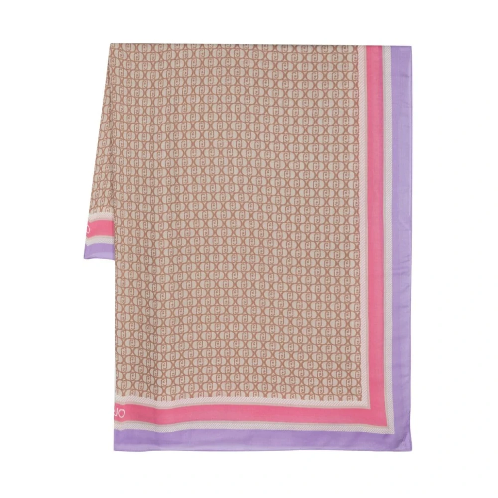 Liu Jo Monogram Print Roze Sjaal Pink Dames