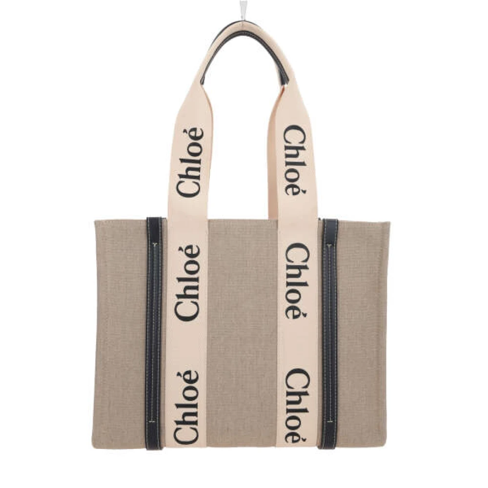 Chloé Blauwe Tote Tas met Leren Afwerking Multicolor Dames