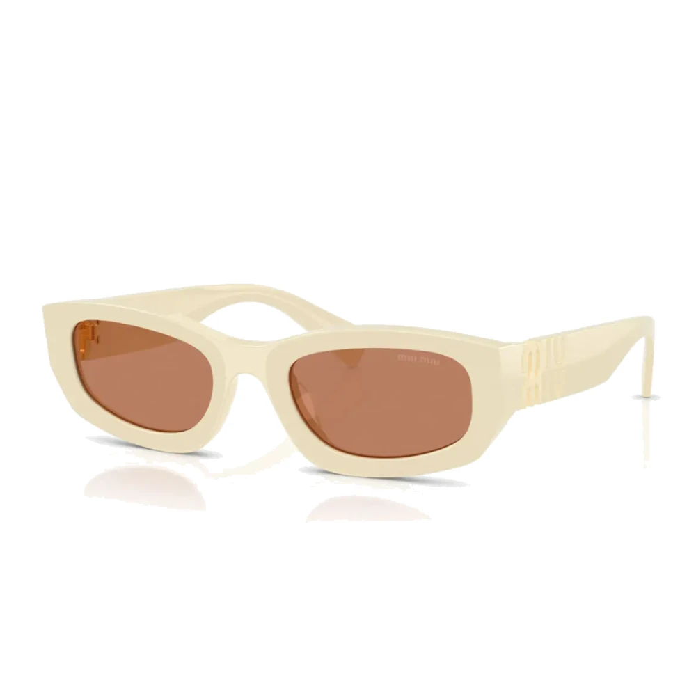 Miu Miu White Sunglasses, Female, 53 Mm, Oval Sunglasses