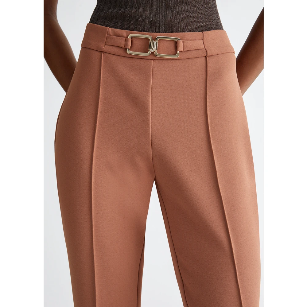 Liu Jo Flare broek in stretch technische stof Brown Dames