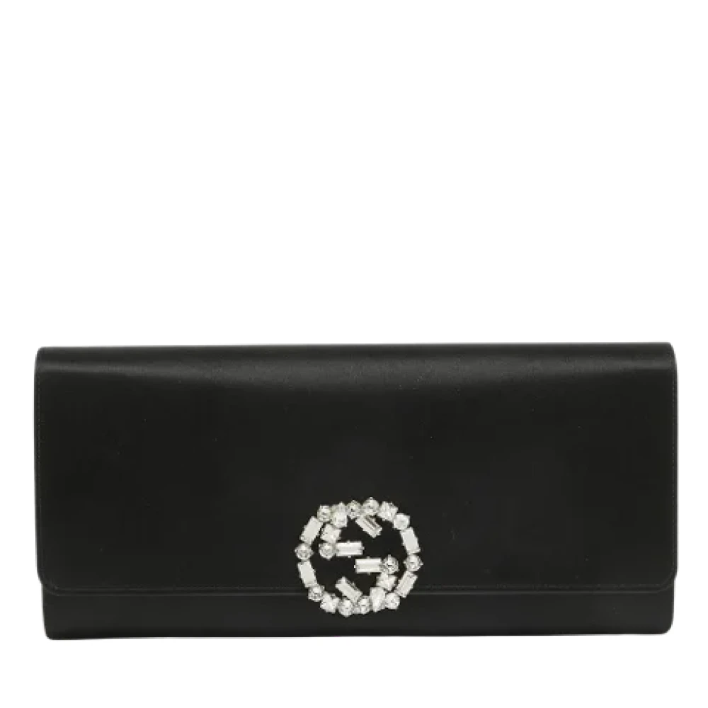 Gucci Vintage Pre-owned Satin clutches Black Dames