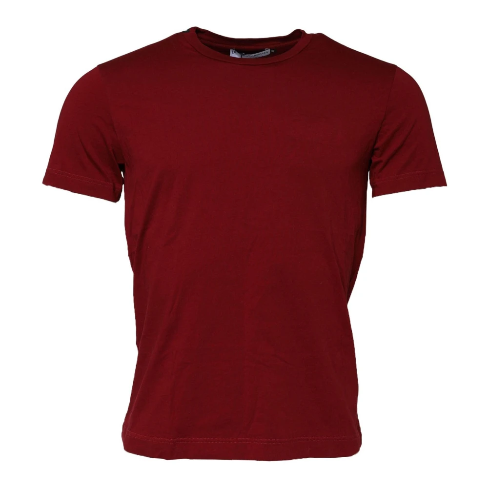 Dolce & Gabbana , T-Shirts, Male, Brown, M, Crew Neck Short Sleeves T-Shirt