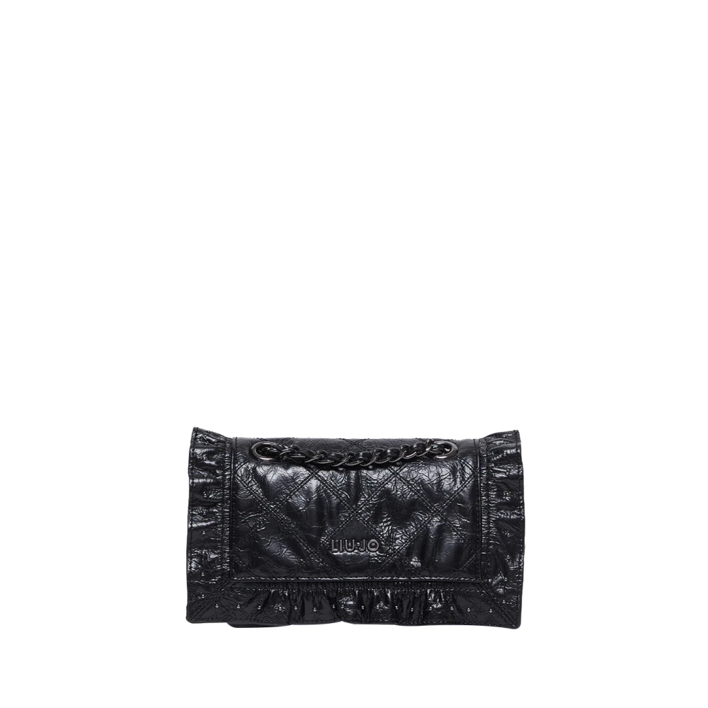 Liu Jo Zwarte Schoudertas met Gouden Details Black Dames
