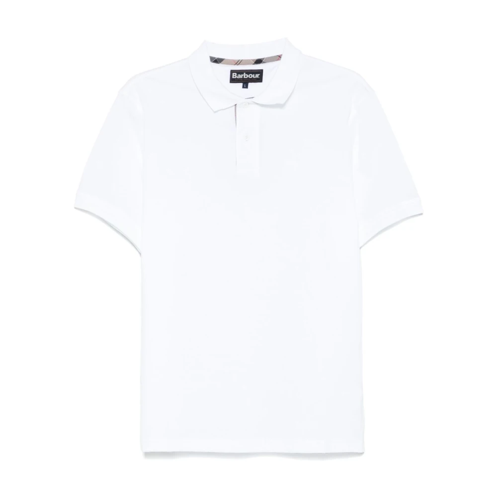 Barbour Men's White Polo Shirt With Logo Embroidery