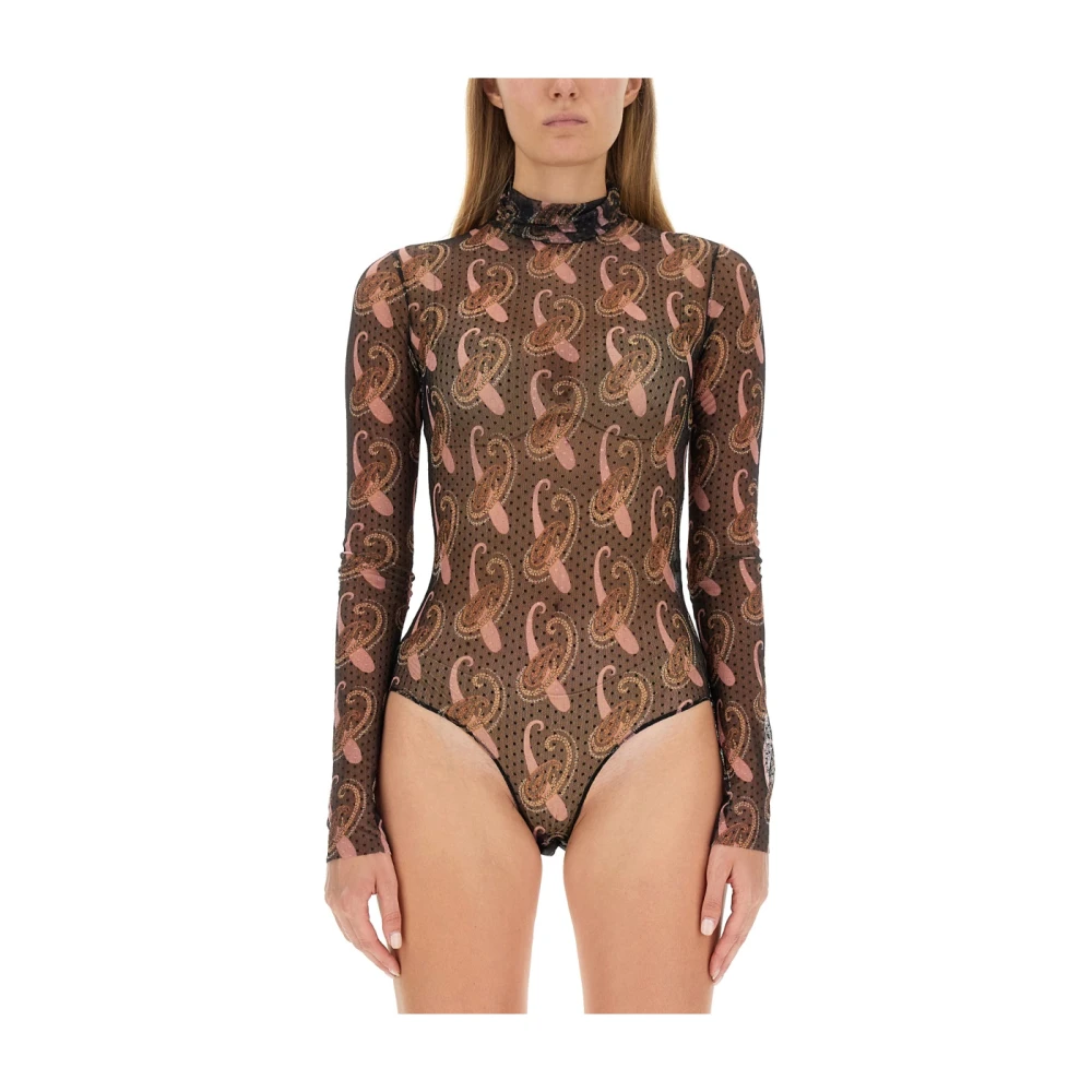 ETRO Body Top met Paisley Print Brown Dames