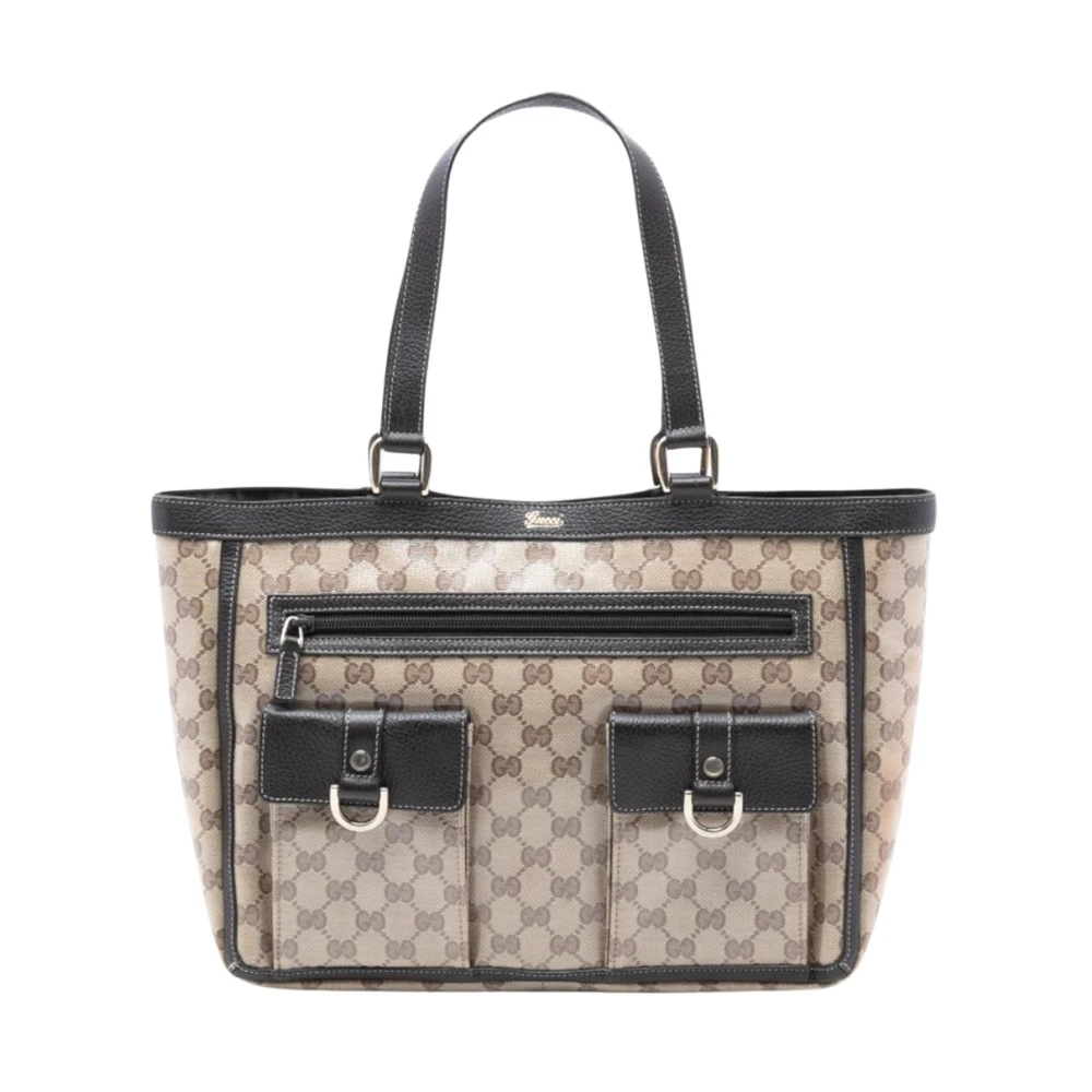 Gucci Vintage Women's Brown Pre-Owned Structured Tote Bag