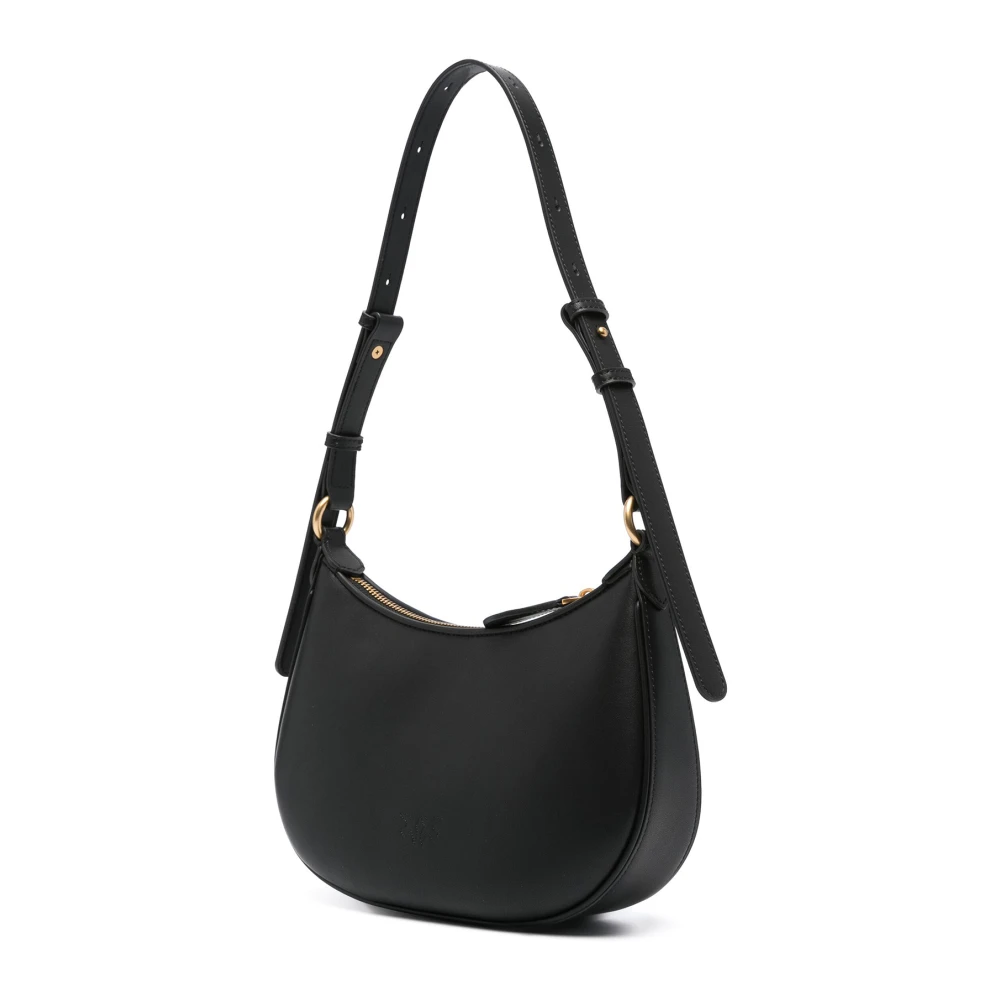 pinko Zwarte Nylon en PU Schoudertas Black Dames
