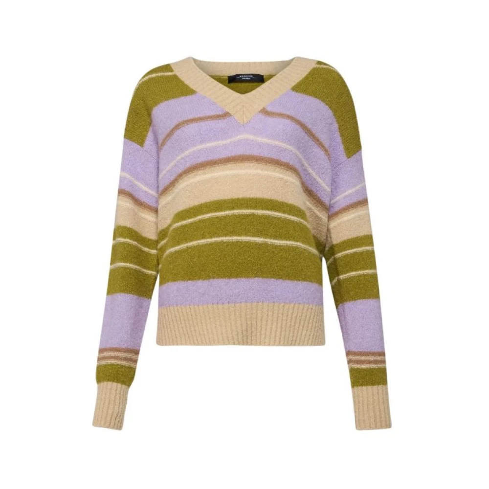 Max Mara Weekend V-hals Alpaca Wol Trui Multicolor Dames