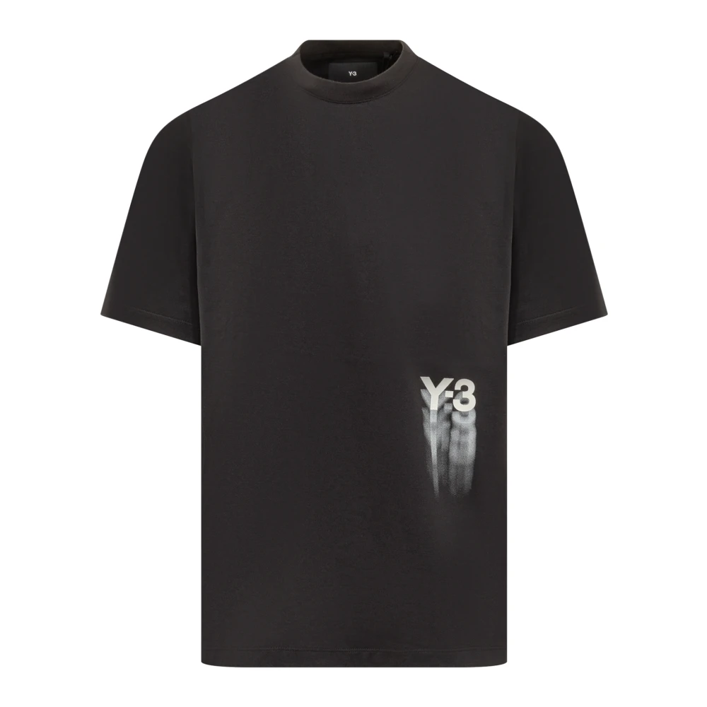 Y-3 Korte mouwen T-shirt met bedrukt logo Black Heren