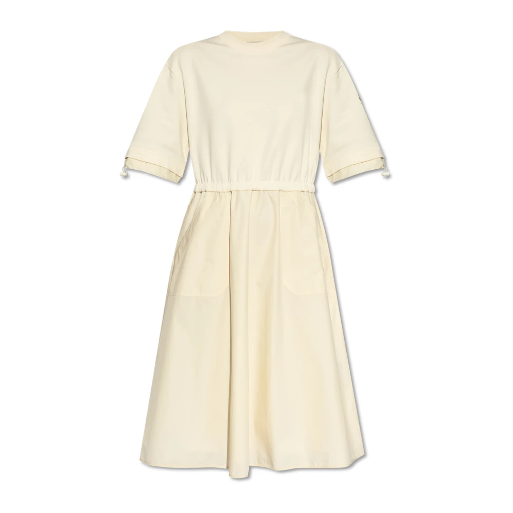 Moncler Beige Cotton Dress With Pockets - Female - Midi Dresses - L - Dresses