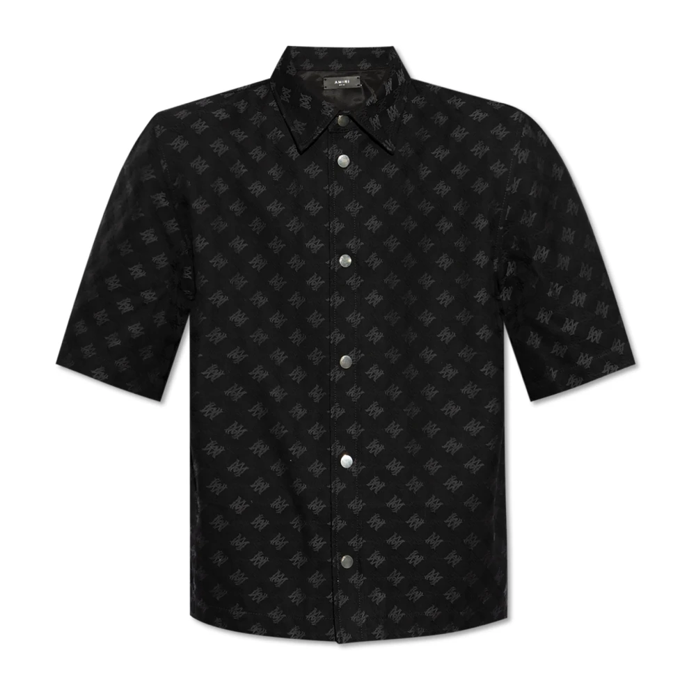 Amiri Jacquard Korte Mouwen Overhemd Black Heren