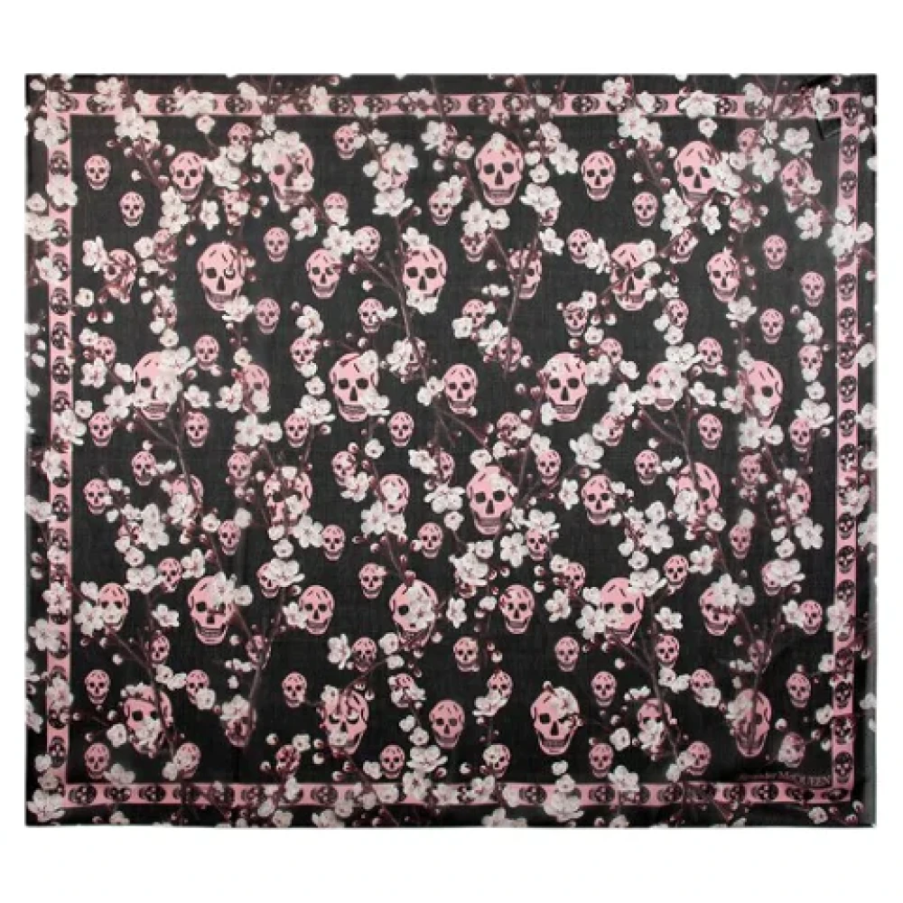 alexander mcqueen Silk scarves Black Dames
