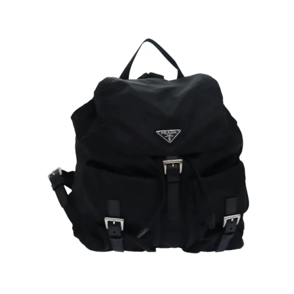 Prada Vintage Pre-owned Nylon backpacks Black Dames