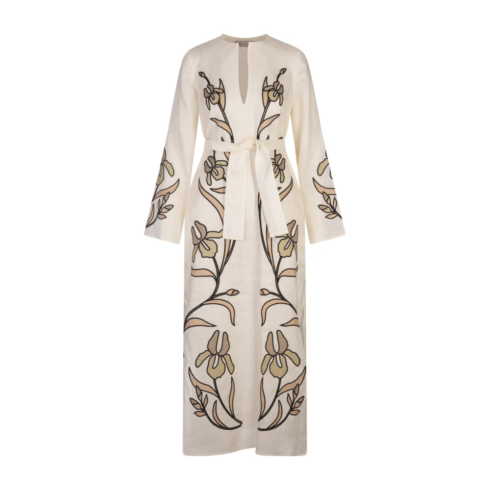 TORY BURCH Witte Bloemen Kaftan Jurk Multicolor Dames