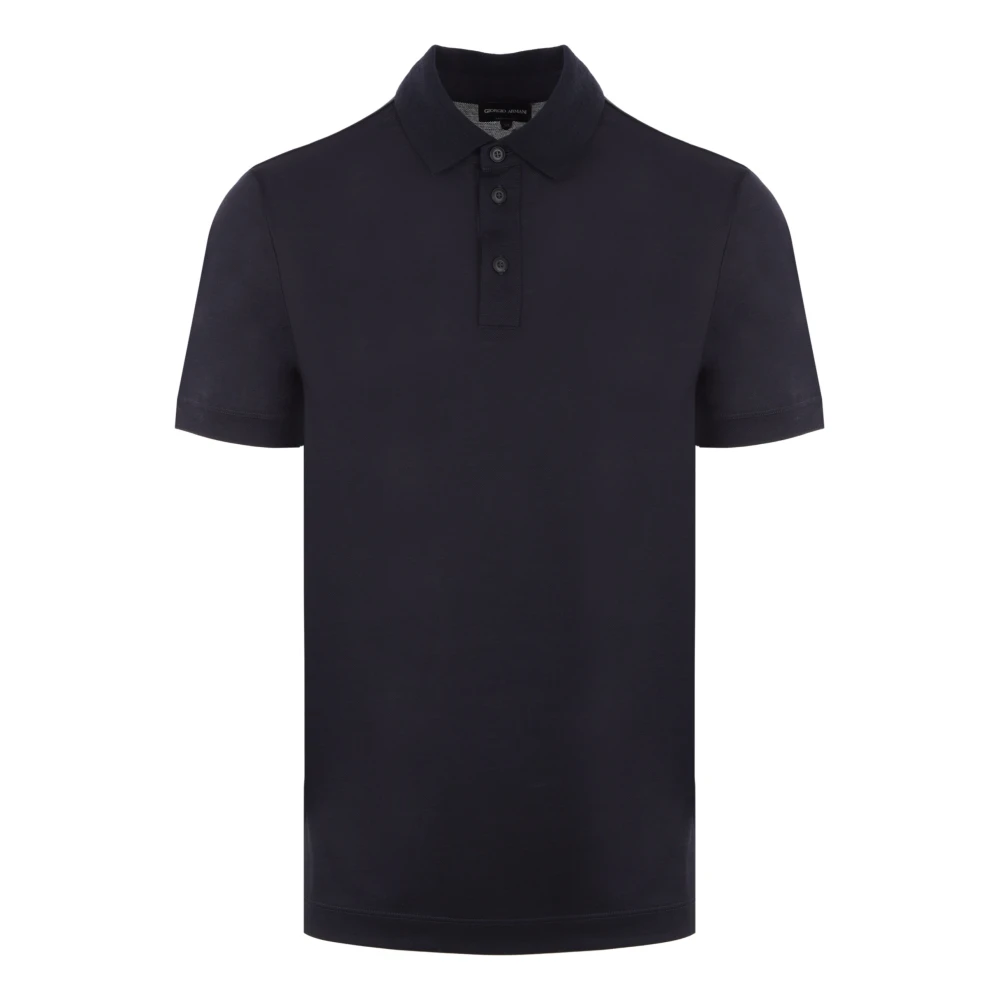 Giorgio Armani Royal Blue Polo T-shirts en Polos Blue Heren