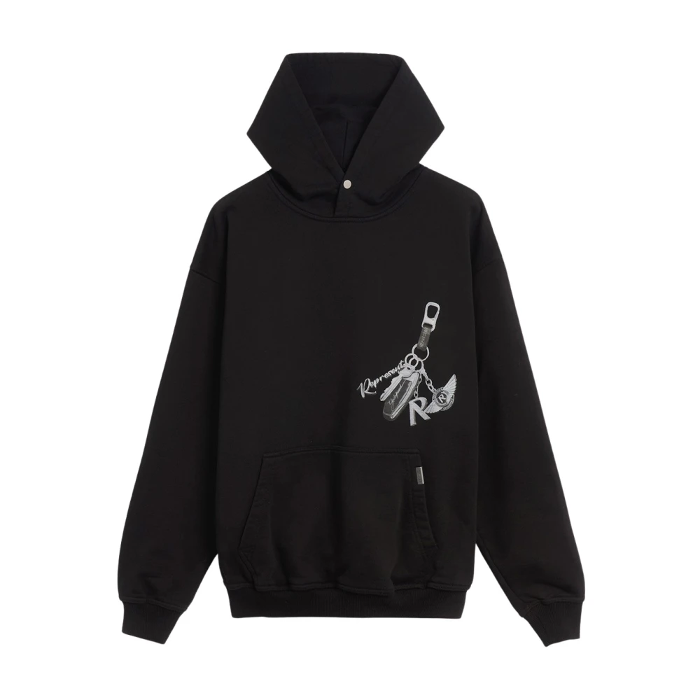 Represent Cotton Logo Hoodie Black Heren