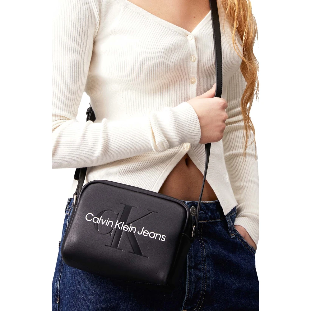 Calvin Klein Zwarte cameratas met logo Black Dames