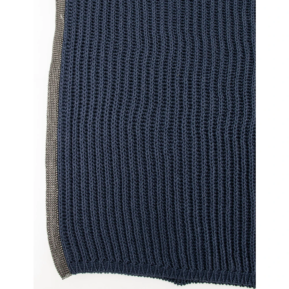 BRUNELLO CUCINELLI Casual Katoenen T-shirt met Iconische Borduursels Blue Dames