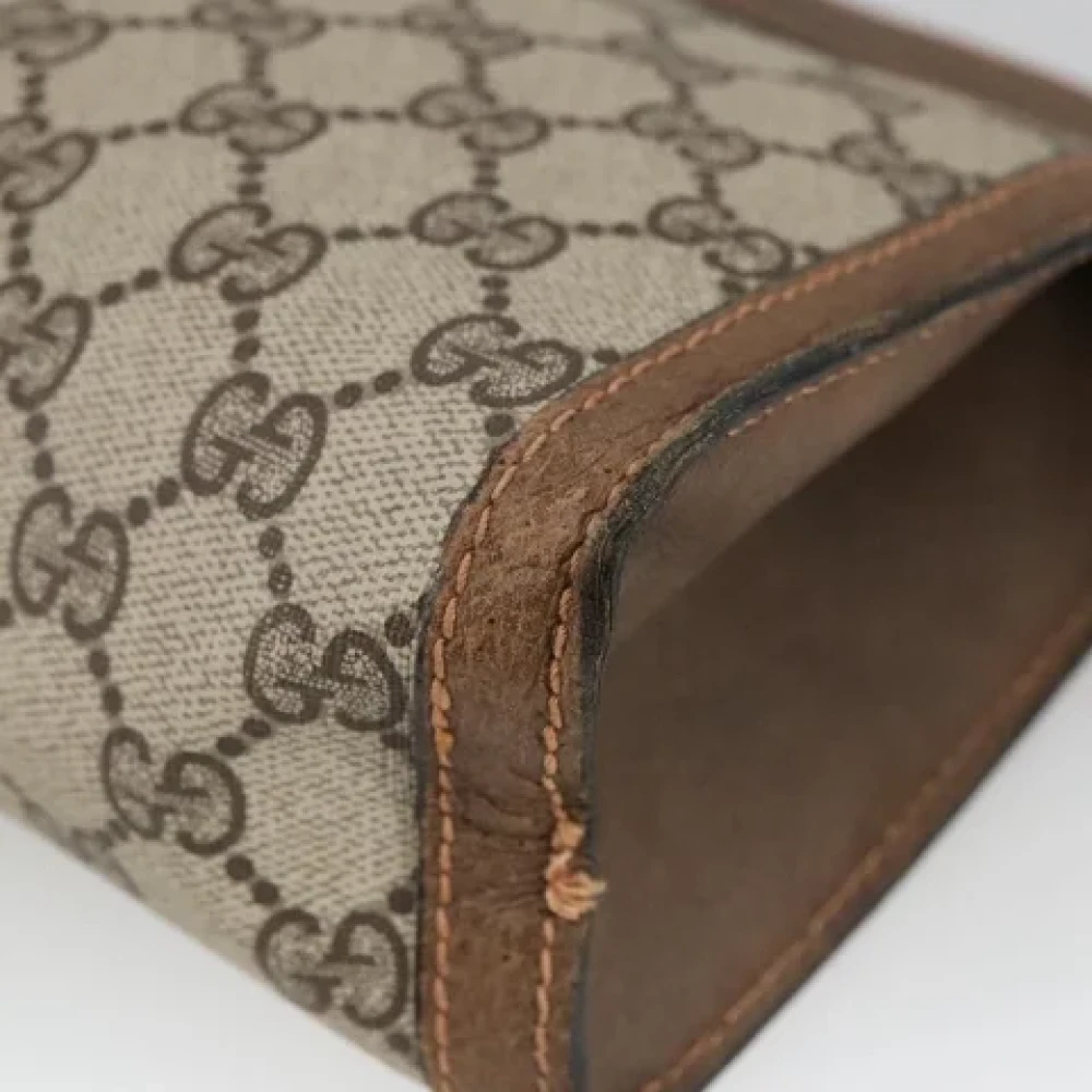 Gucci Vintage Pre-owned Leather clutches Beige Dames