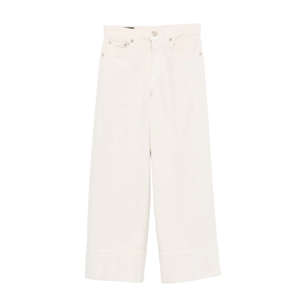 Dondup Women's Beige Wide Jeans, W26, Ruby Wide-Leg Jeans