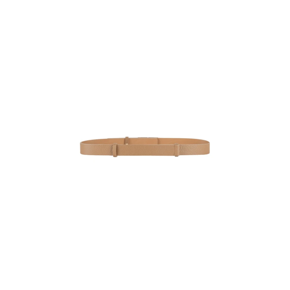Elisabetta Franchi Leren Riem Brown Dames