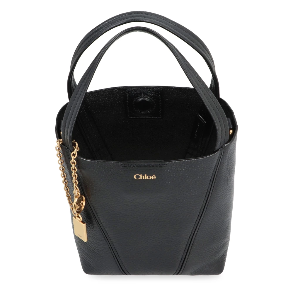 Chloé Piccola Leren Tote met Afneembare Bedel Black Dames