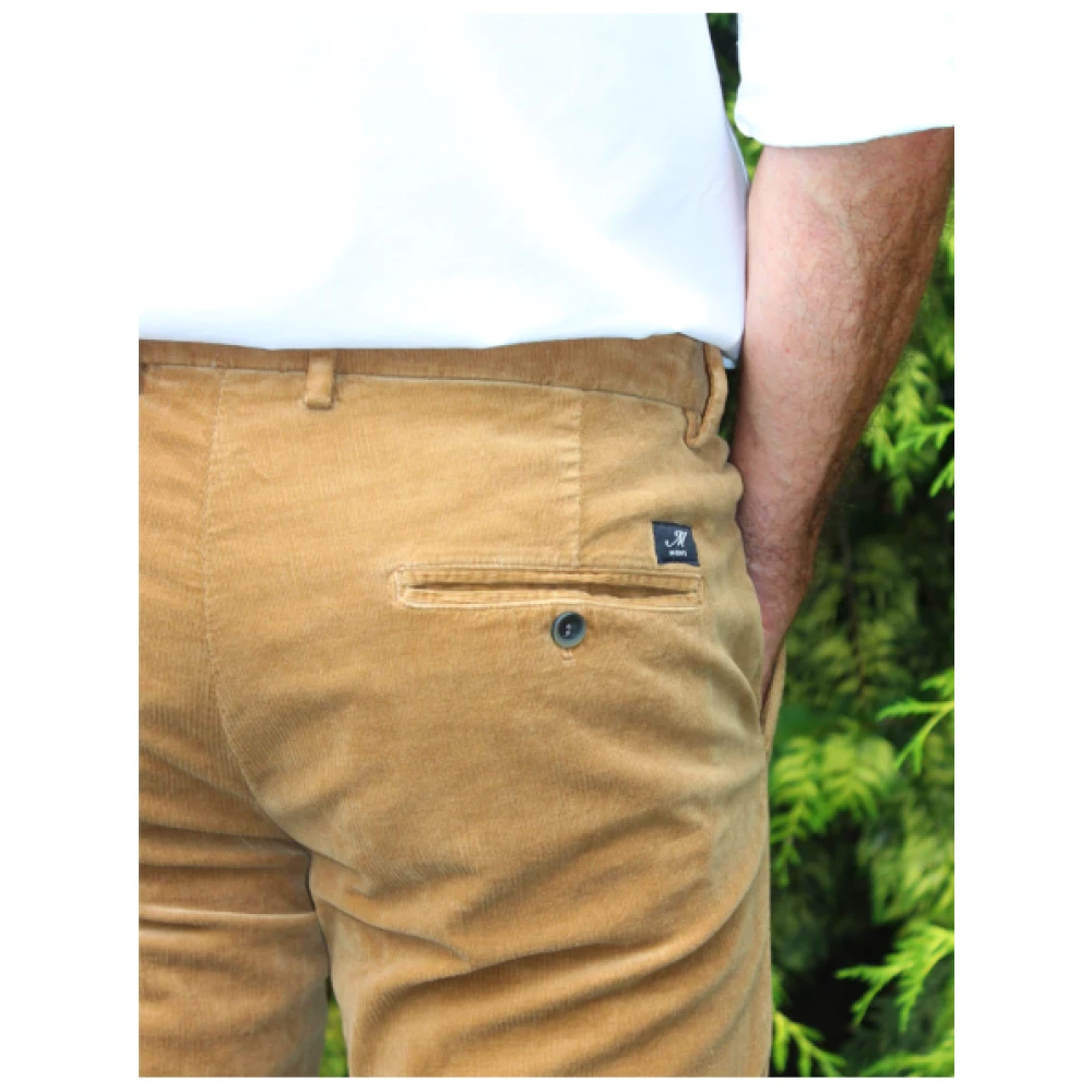 Mason's Slim Fit Fluweel Katoenen Chino Broek Beige Heren