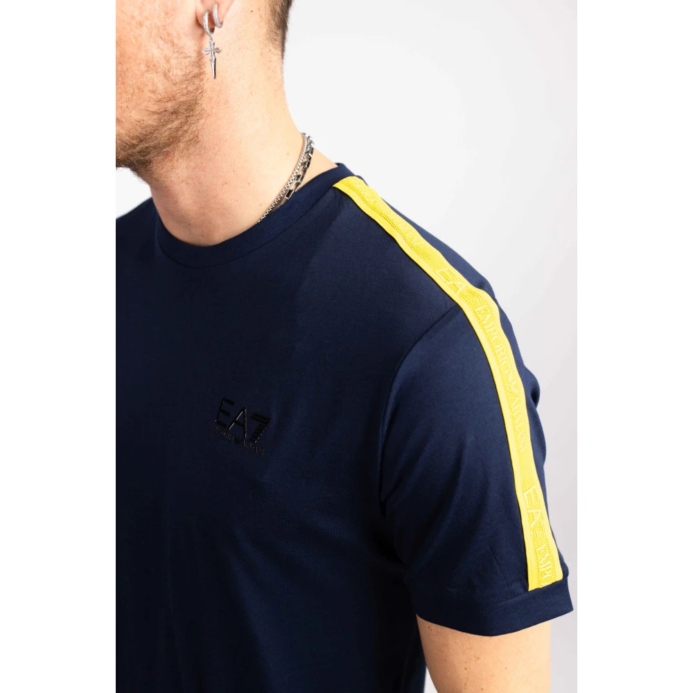 Emporio Armani EA7 Tape Logo T-Shirt Heren Donkerblauw Blue Heren