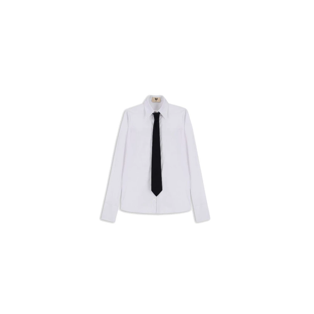 Aniye By Witte Stretch Poplin College Overhemd White Dames