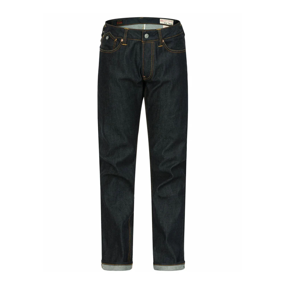 Evisu Zwarte Kraan Geborduurde Denim Jeans Black Heren