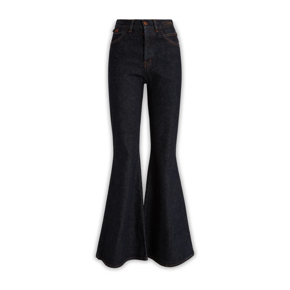 Chloé Utsvängda Denim Jeans Blue, Dam