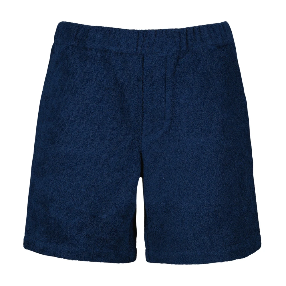 Prada Katoenen Badstof Shorts Blue Heren
