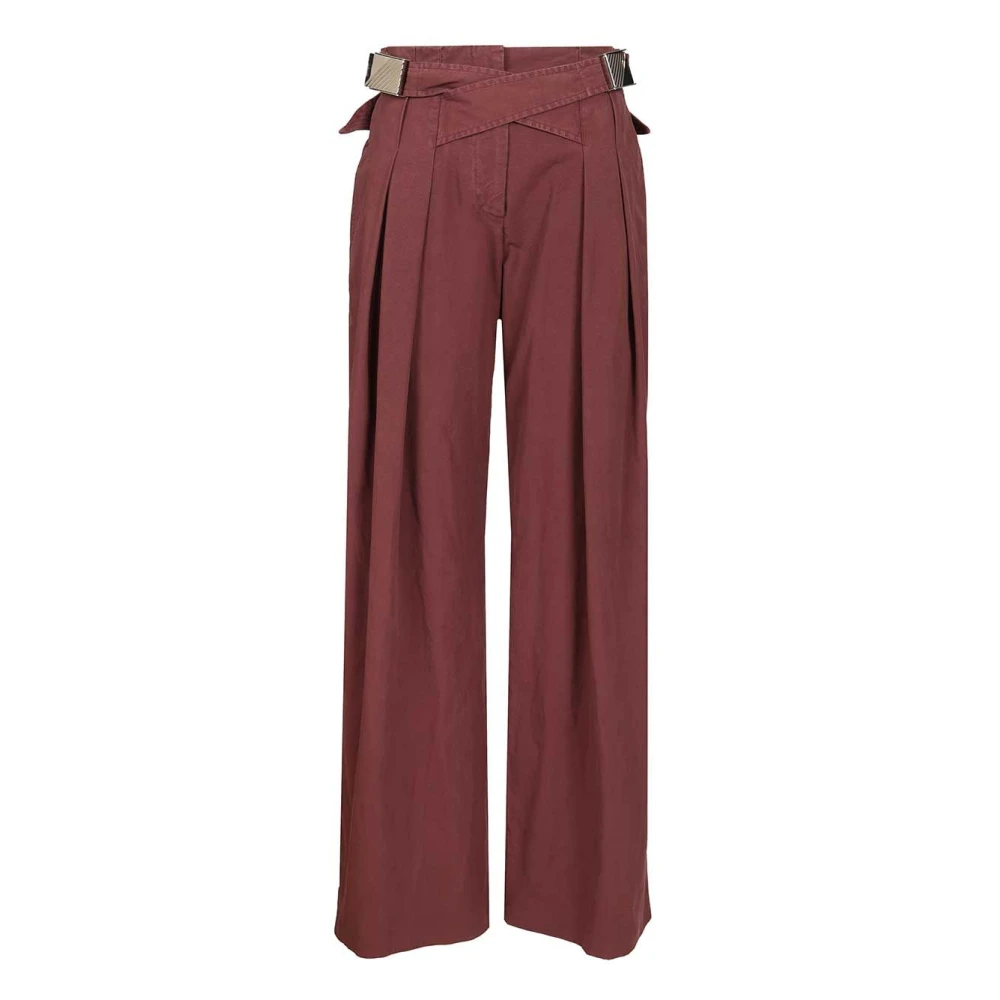 The Attico Purple Wide Trousers, Female, M, Canvas Trousers