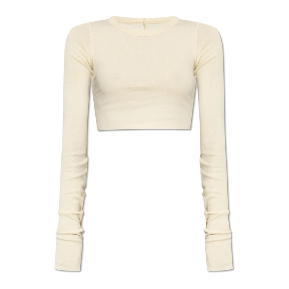 Rick Owens LS Crop T Beige Dames