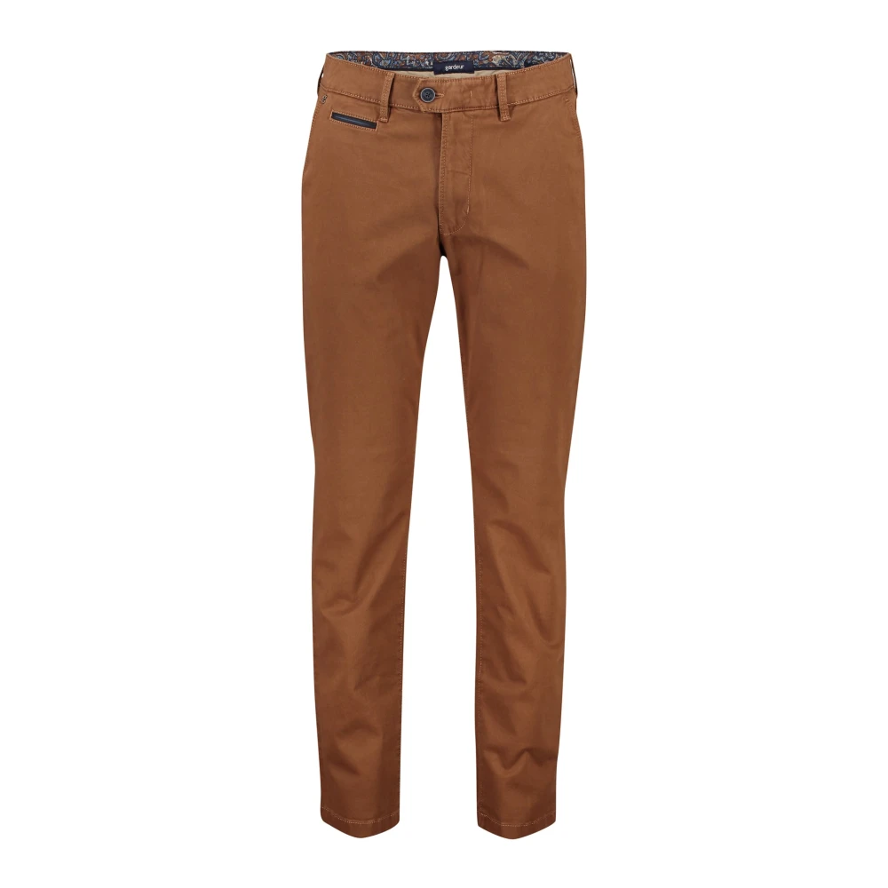 Gardeur Katoenen Bruine Broek Brown Heren