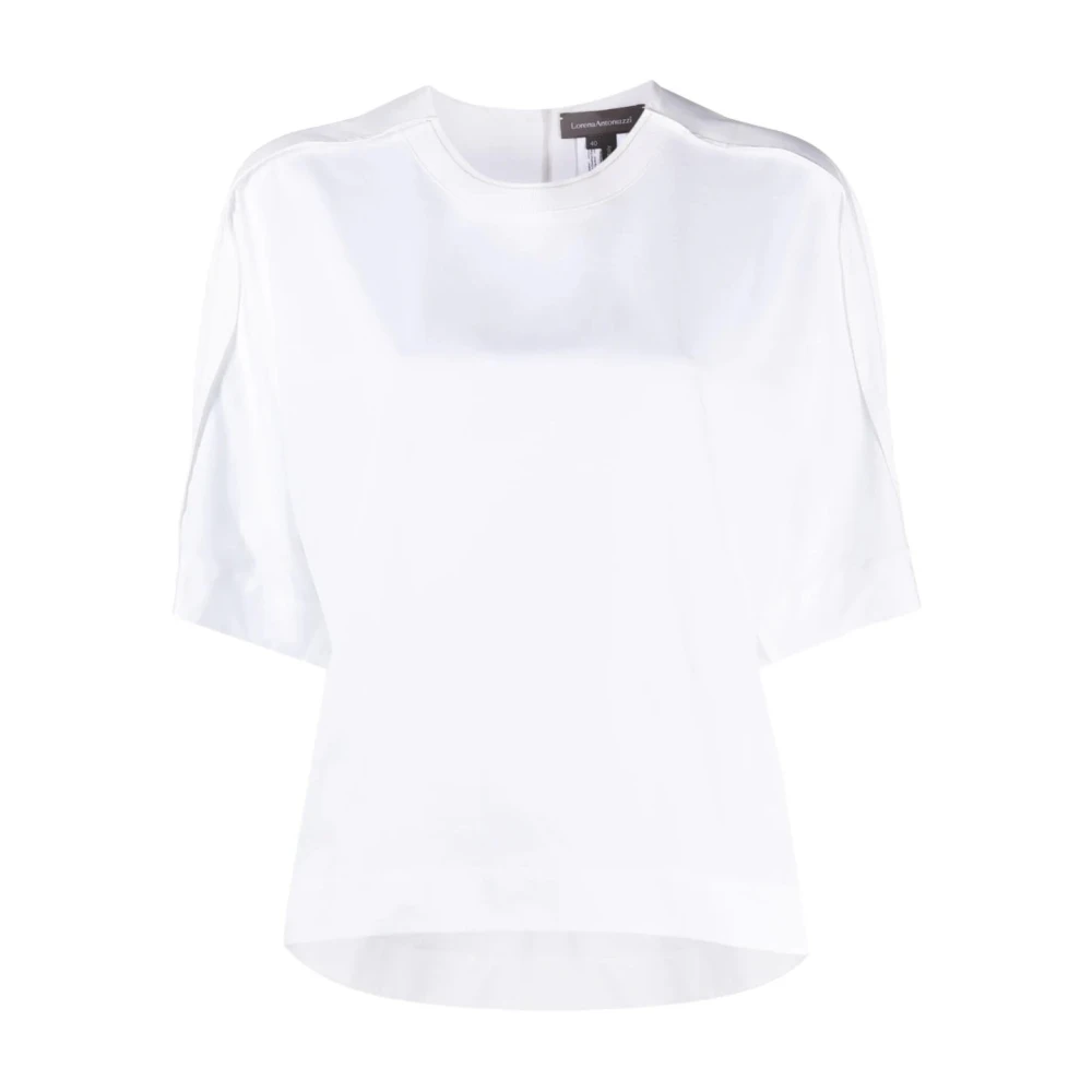 Lorena Antoniazzi Casual Wit Kortemouw T-Shirt White Dames